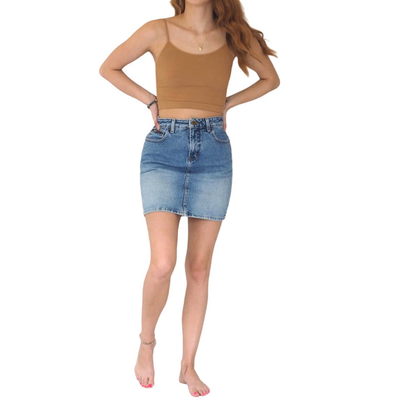 Y2k‎ Vintage LEI Jean Mini Skirt Mid Rise Medium Wash Size 1 - Picture 2 of 5